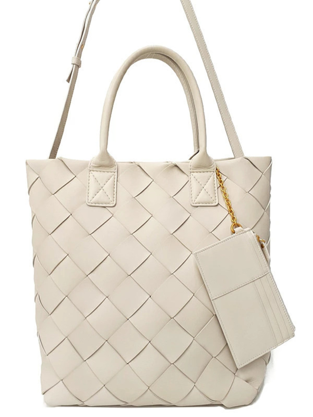 Bottega Veneta Maxi Intrecciato Cabat Tote ivory mist white